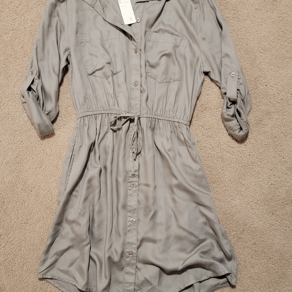 NWT Japna Olive Green Button-Up Shirt Dress/Medium